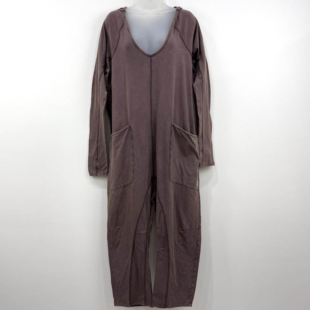 Free People Movement Hot Shot Long Sleeve Jumpsuit S Slouchy Drop Crotch Baggy